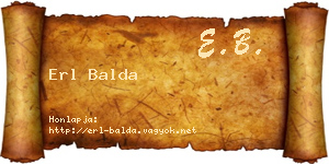 Erl Balda névjegykártya